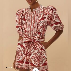 Farm Rio Off White Tropical Cameo Romper